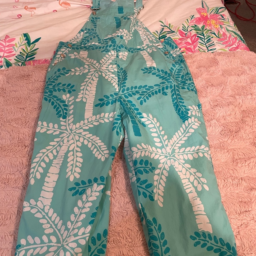 Lilly Pulitzer Teal and White Overalls - Picture 10 of 12